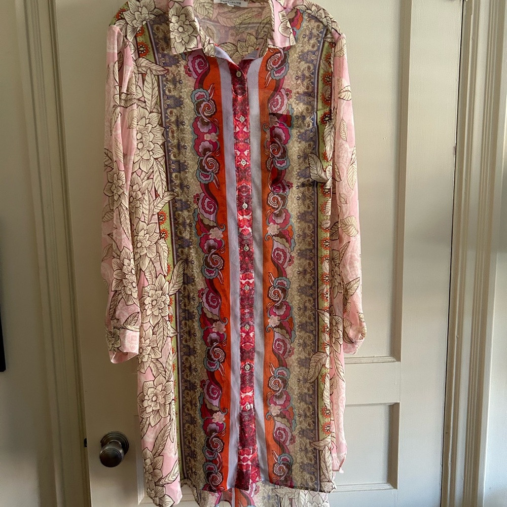 Rose & Olive Pink and Red Floral Tunic